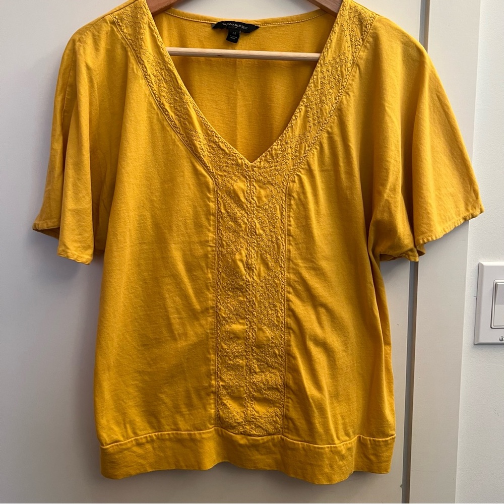 Banana Republic embroidered V-neck top